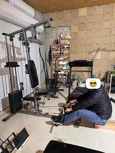 İdman və istirahət: Çoxfunksiyalı gym trenajoru – kabel sistemli, oturacaqlı və ağırlıq — 9