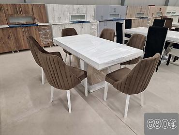 Setovi stolova i stolica: Trpezarijski set – sto sa 6 stolica - Moderan pravougaoni sto sa — 13