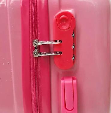 Rančevi, torbe i koferi: Dečji kofer na točkiće – pink, sa motivom mace i leptira - Tvrda ABS — 7