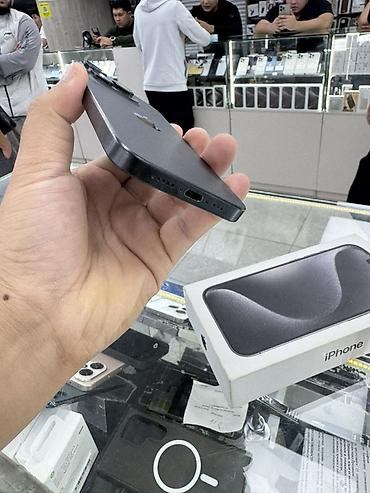 skyworth 65: IPhone 15 Pro, Б/у, 256 ГБ, Black Titanium, Коробка, 86 % — 5