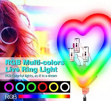 disko projektor: 💡 Ring RGB Light 18 inča, prečnik 48 cm u obliku srca Savršen alat za — 1