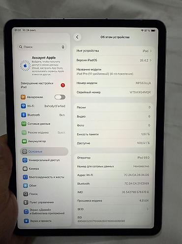 Планшеты: Планшет, Apple, память 128 ГБ, 10" - 11", 5G, Б/у, Классический цвет - Серебристый — 6