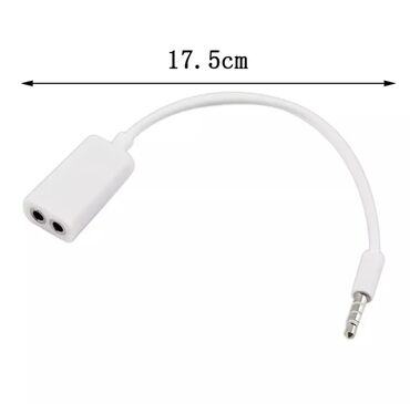 adaptör: 2 nəfərlik səs paylayıcı kabel splitter. Dörd zolağlı 3.5 mm 1 audio