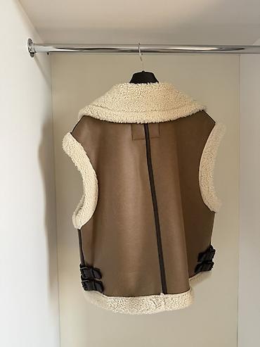zara kurk: ZARA qadın shearling üslublu qolsuz jilet - Rəng: qəhvəyi (xarici — 3