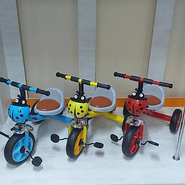 Velosipedlər: 2 yaşdan yuxarı uşaqlar üçün üç təkərli metal velosiped Mavi, Çəhrayı — 2