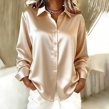Košulje: Ženska satenska košulja na dugmad Od S do 3xl - Klasičan kroj sa — 4
