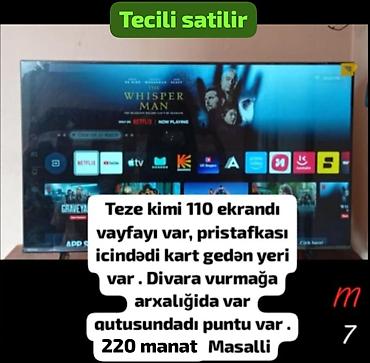 televizor yeni: Smart TV – 110 sm ekran - Wi‑Fi dəstəyi - Android smart sistem — 1