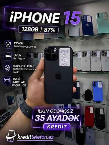 сколько стоит iphone 5: IPhone 15, 128 GB, Qara, Zəmanət, Kredit, Simsiz şarj — 1