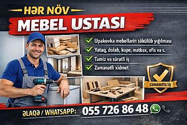 Mebel xidmətləri: Hər növ mebel ustası xidməti - Upakovka mebellərin sökülüb yenidən — 1