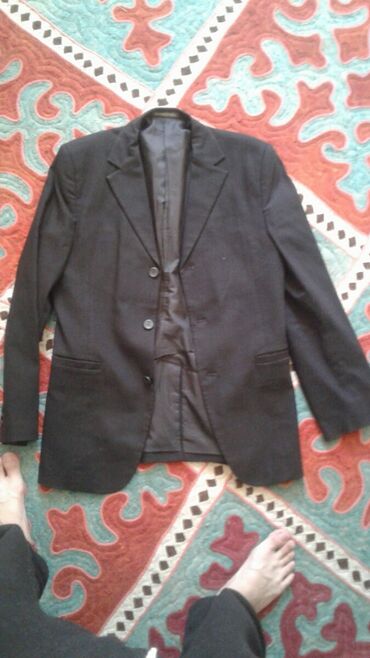 пиджак бархатный: Костюм 3XL (EU 46), цвет - Черный
