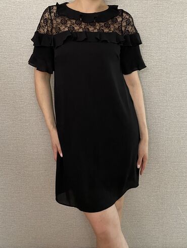 черное платье размер 38: Вечернее платье, Коктейльное, Короткая модель, Шифон, Без рукавов, S (EU 36), M (EU 38)
