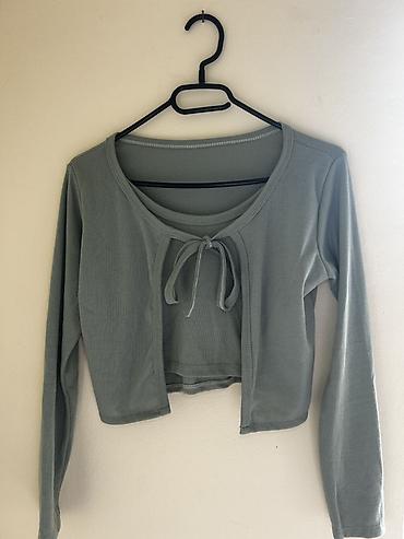 eb studio obuca: Ženska rebrasta kardigan-bluza sa dugim rukavima - Model: kratak — 1