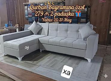 flex tape traka: Qurban Bayramına özəl L‑şəkilli künc divan - Rəng: açıq boz - Dizayn — 1