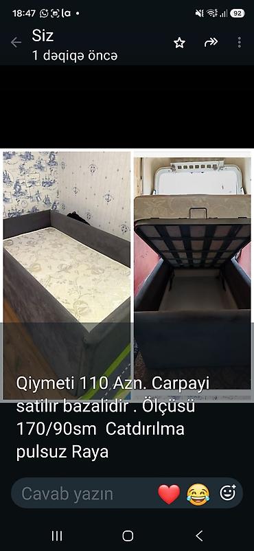 Bazalı çarpayı - Ölçü: 170 x 90 sm - Bazalı model: yuxarı qalxan lalafo.az -da Bazalı çarpayı - Ölçü: 170 x 90 sm - Bazalı model: yuxarı qalxan