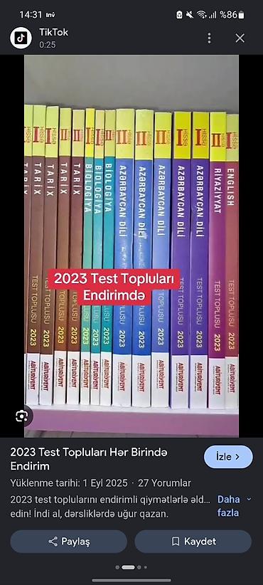 tibbi formalarin satisi: 2023 Test Topluları – Abituriyent nəşr
razılaşma yolu ilə — 1