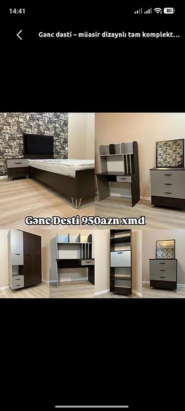 Gənc otağı üçün müasir dizaynlı tam mebel dəsti Komplekt: - Tək lalafo.az -da Gənc otağı üçün müasir dizaynlı tam mebel dəsti Komplekt: - Tək