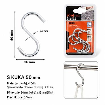 KMT S KUKA 50 mm – set 4 kom Opis: Praktične S kuke za kućne