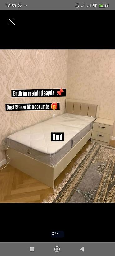 tumbucka: Yataq dəsti – tək nəfərlik - Komplektə daxildir: çarpayı, matras, iki — 1