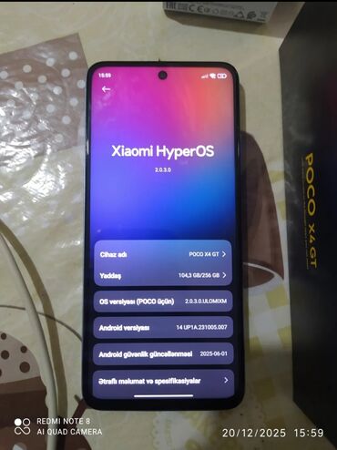 Poco: Poco X4 GT, 256 GB, rəng - Göy, Sensor, Barmaq izi, Face ID — 5