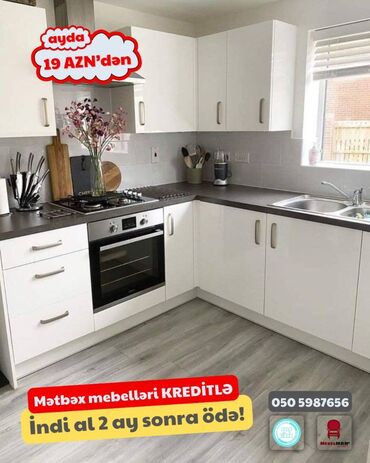 Sifarişlə mətbəx mebeli: Sifarişlə mətbəx dəsti, Özü çəkən petlələr, Sadə laminat, Kredit var, Pulsuz çatdırılma -da lalafo.az — 12 Sifarişlə mətbəx mebeli: Sifarişlə mətbəx dəsti, Özü çəkən petlələr, Sadə laminat, Kredit var, Pulsuz çatdırılma — 12