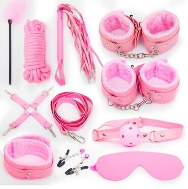 гигиенический спрей для рук: Розовый БДСМ набор 10 предметов, набор аксессуаров, BDSM, аксессуары