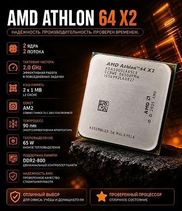amd athlon ii: Процессор для ПК, Б/у, AMD Athlon 64 X2, 2 ядер — 1