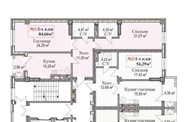 Продажа квартир: 2 комнаты, 85 м², Элитка, 11 этаж, ПСО (под самоотделку)