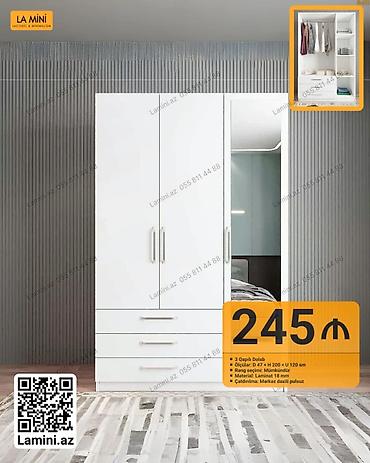 Ev üçün mebel: 3 qapılı dolab - Model: La Mini - Ölçülər: dərinlik 47 sm × hündürlük — 1