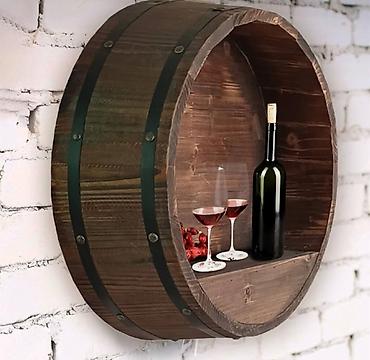 Rəflər: Dekorativ yumru dolab-çəllək, sifarişlə hazırlanması. Restoran bar — 7