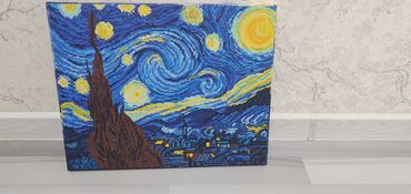 картина со стразами: Известная картина Ван Гог, собрана из 32.000 тыс алмазные стразов