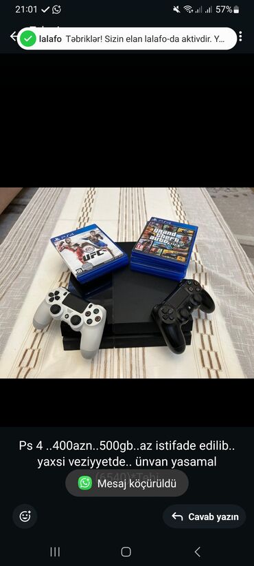 Kimya: Ps 4 . 400azn. 500gb. az istifade edilib. yaxsi veziyyetde. ünvan