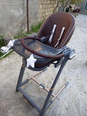 Yemək masaları, oturacaqları: Uşaq yemək stulu - Rəng: qəhvəyi oturacaq, boz-şampan çərçivə - Güclü — 2