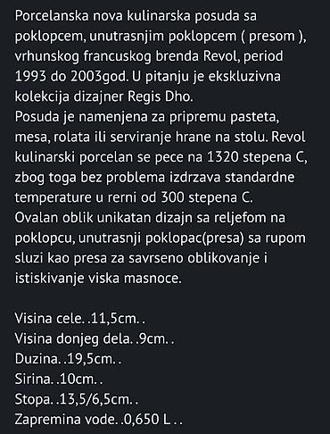 retro luster: Revol luksuzni porcelanski pekac Francuska. Sve o pekacu na 2 slici — 2