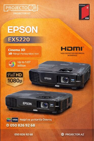 Proyektorlar: İşlənmiş Portativ Proyektor Epson, Ödənişli çatdırılma — 2