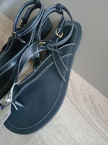 converse kragujevac: Ženske kožne sandale – crne, sa kaiševima oko zgloba - Model sa — 3