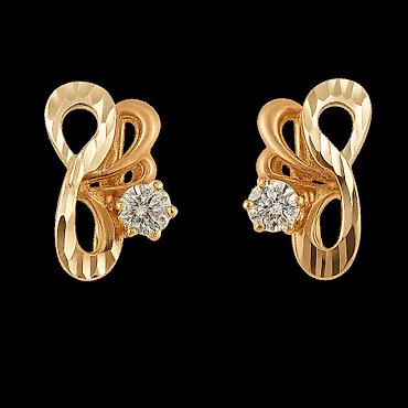 секс игра: Серьги из красного золота 585 с бриллиантами - Категория: серьги - — 1
