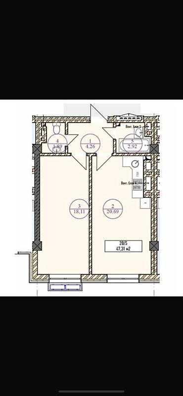 Продажа квартир: 1 комната, 47 м², АУЦА Элитка, 9 этаж — 3