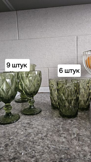 стаканы для чая: Продаю набор стаканы 6 шт500 сом на ножке 9 шт 600 сом графин 2 шт