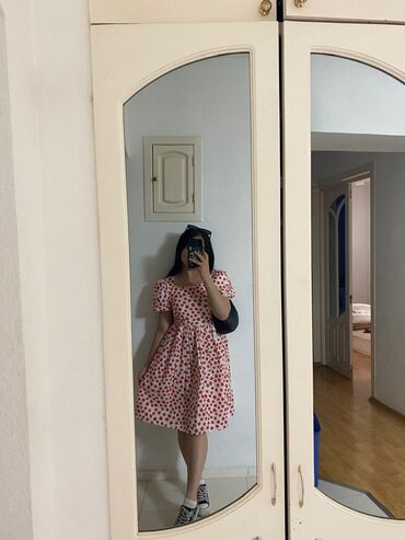 платье в стиле бохо большого размера: Күнүмдүк көйнөк, Жай, Кыска модель, Пахта, Крестьянка, S