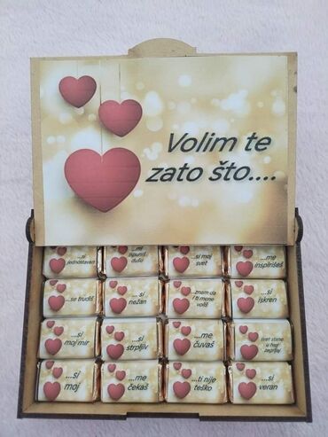 Konditorski proizvodi, slatkiši: ♥️ Čokoladice u drvenoj kutiji ♥️ Originalni poklon koji će oduševiti na lalafo.rs — 1 Konditorski proizvodi, slatkiši: ♥️ Čokoladice u drvenoj kutiji ♥️ Originalni poklon koji će oduševiti — 1