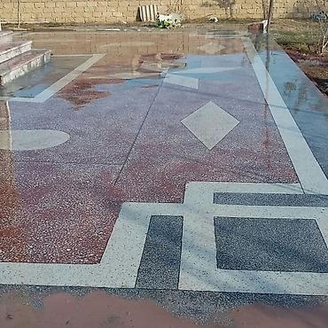 Beton işləri: Teras, həyət və pilləkənlər üçün mozaik-beton döşəmə işləri. - — 6