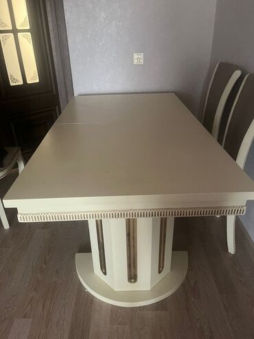 стеклянный стол на кухню купить: Qonaq masası, Açılan, MDF, Dördbucaq masa