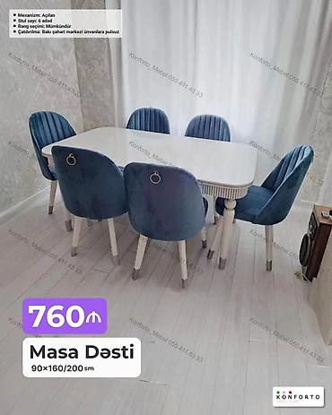Ev və bağ: Məhsul: Masa dəsti - Masa ölçüləri: 90×160/200 sm (açılan mexanizmli — 1