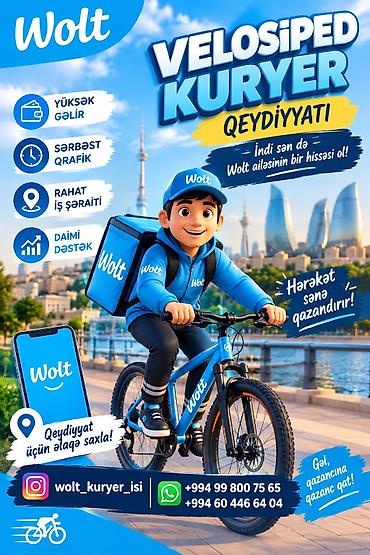 Moto-kuryer tələb olunur, Gündəlik ödəniş, Təcrübəsiz