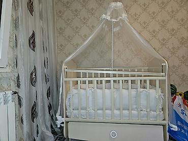 bamboo tekstil: Uşaq beşiyi – komplektli - Material: ağ rəngli taxta konstruksiya — 2