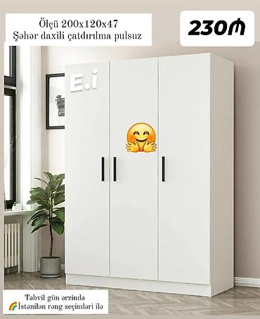 Dolablar: Dolab yeni qarderob paltar dolabı güzgüsüz 3 qapılı — 1