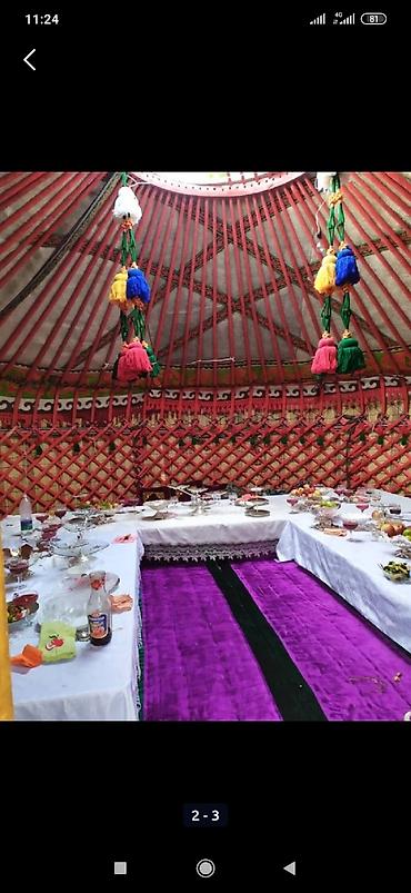 Аренда юрт: Аренда юрты, Каркас Деревянный, 85 баш, С полом, Самовар, Стол — 7