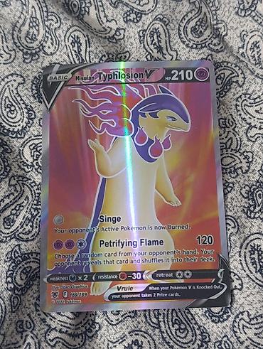 Спорт жана хобби: Коллекционная карта Pokémon TCG: Hisuian Typhlosion V (фулл-арт, холо) — 1