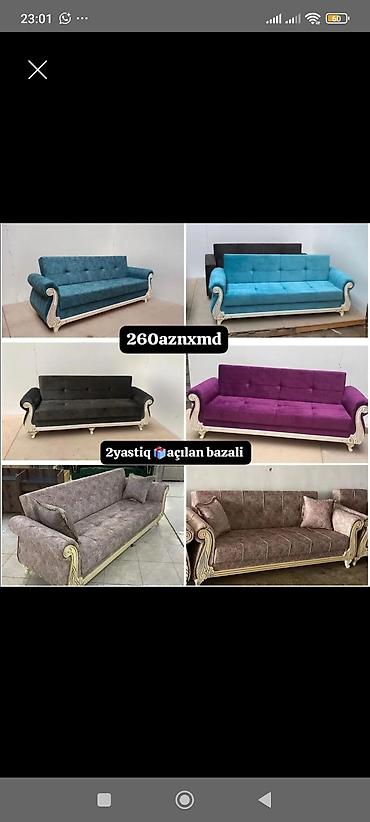 Divanlar: Açılan bazalı divan dəsti - Model: klassik üslublu 3 nəfərlik divan - — 1
