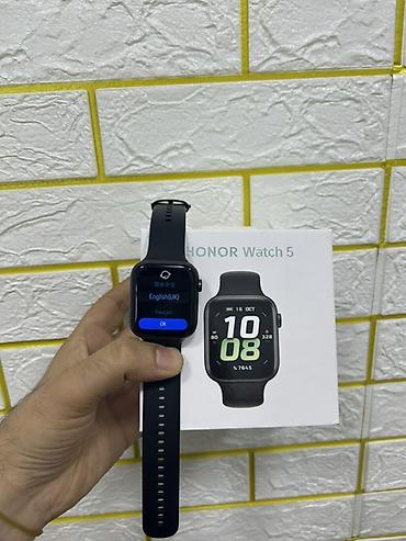 smart camera: HONOR Watch 5 ağıllı saat - Rəng: qara, silikon qayışlı - Ekran — 1